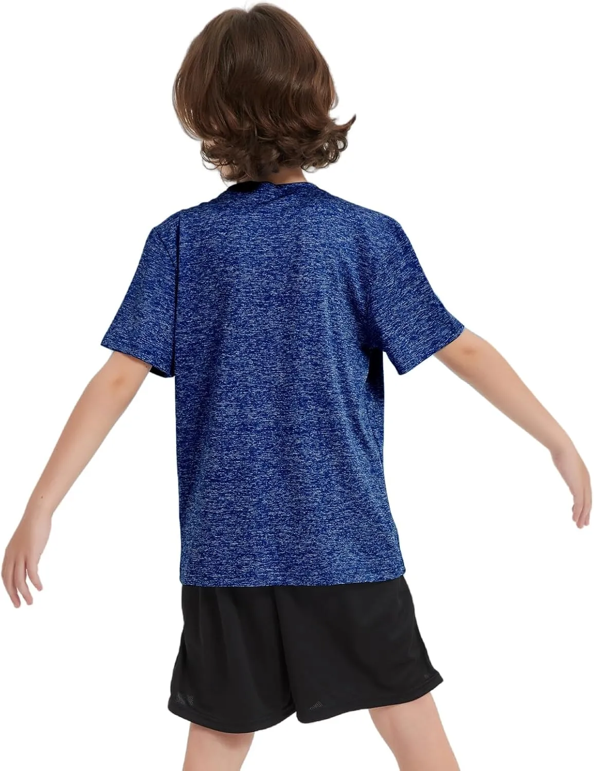 3 Pack Boys Kids Teens T Shirts Quick Dry Short Sleeve Moisture Wicking Tee Shirts Athletic Tops (Age 5-18Y)