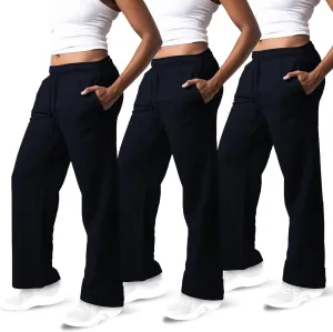 3 Pack Sweatpants Women, Wide Leg Womens Sweatpants, Workout - Yoga Pants (Available in Plus)