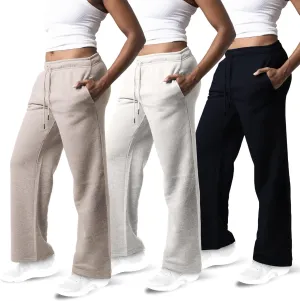 3 Pack Sweatpants Women, Wide Leg Womens Sweatpants, Workout - Yoga Pants (Available in Plus)