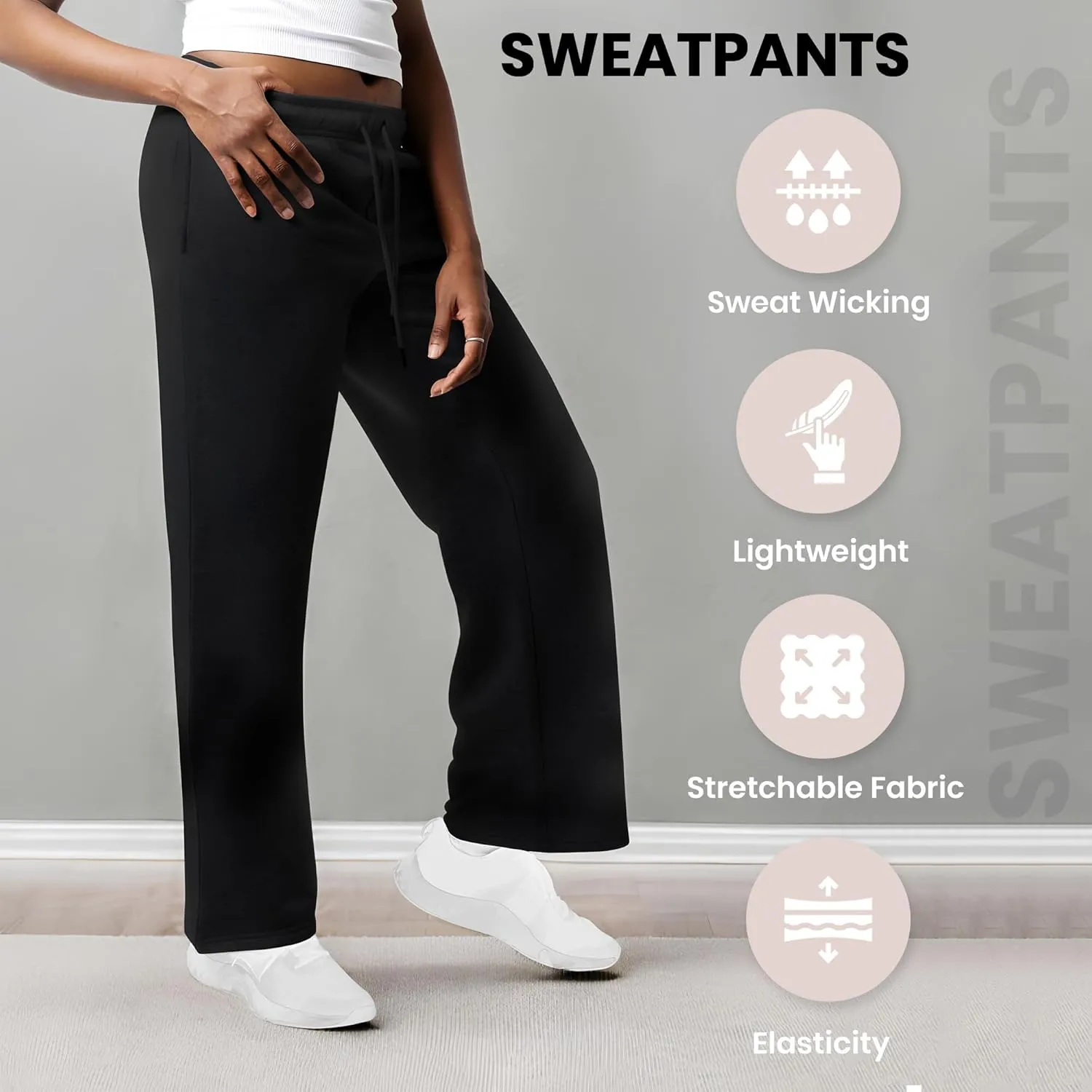 3 Pack Sweatpants Women, Wide Leg Womens Sweatpants, Workout - Yoga Pants (Available in Plus)