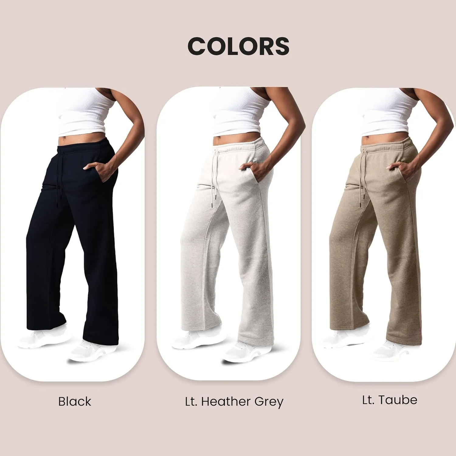 3 Pack Sweatpants Women, Wide Leg Womens Sweatpants, Workout - Yoga Pants (Available in Plus)