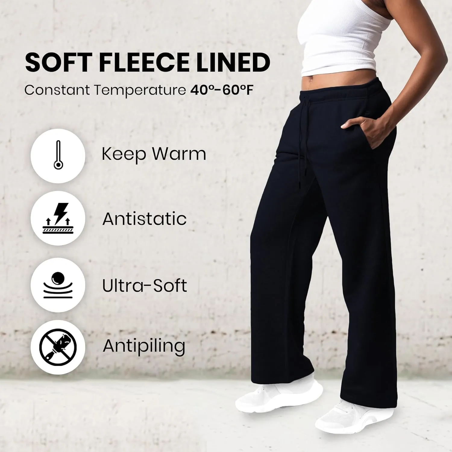 3 Pack Sweatpants Women, Wide Leg Womens Sweatpants, Workout - Yoga Pants (Available in Plus)