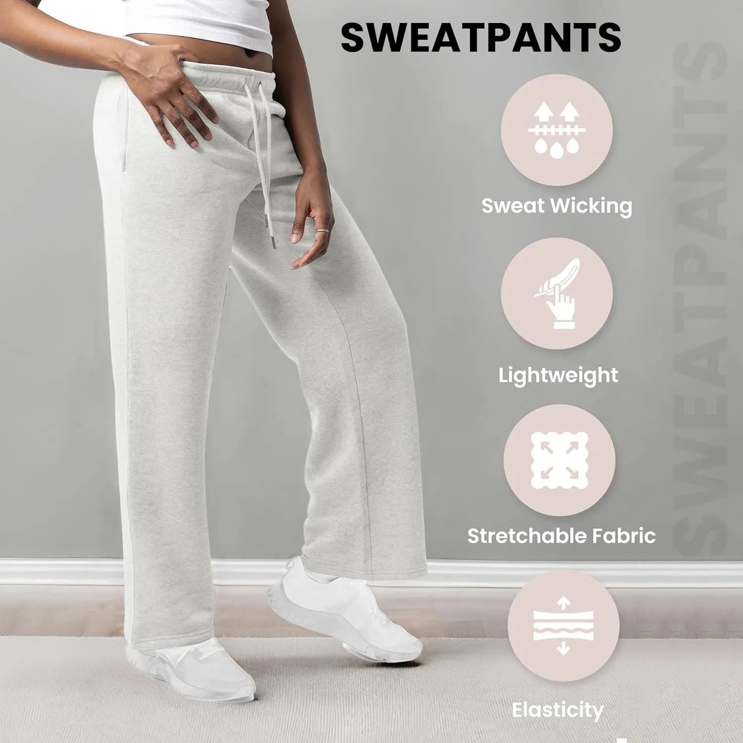 3 Pack Sweatpants Women, Wide Leg Womens Sweatpants, Workout - Yoga Pants (Available in Plus)