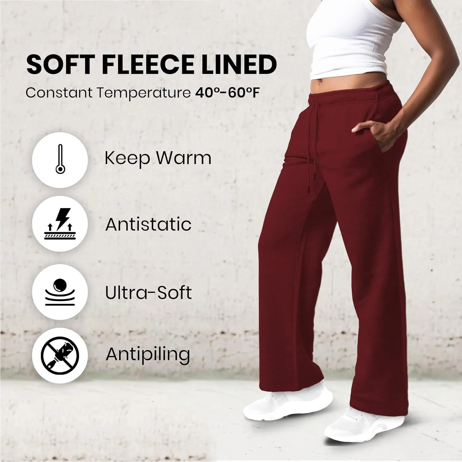 3 Pack Sweatpants Women, Wide Leg Womens Sweatpants, Workout - Yoga Pants (Available in Plus)