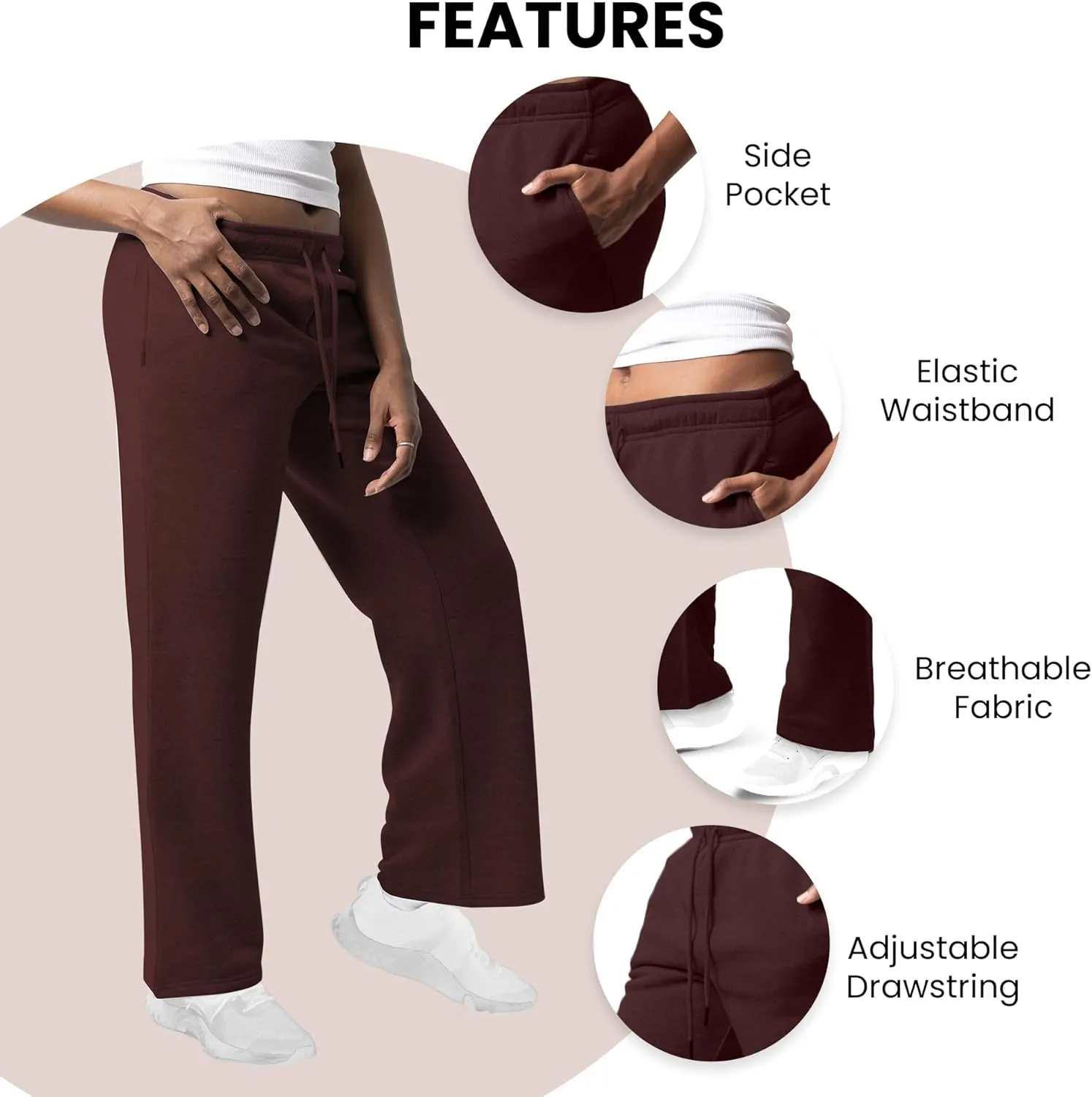 3 Pack Sweatpants Women, Wide Leg Womens Sweatpants, Workout - Yoga Pants (Available in Plus)
