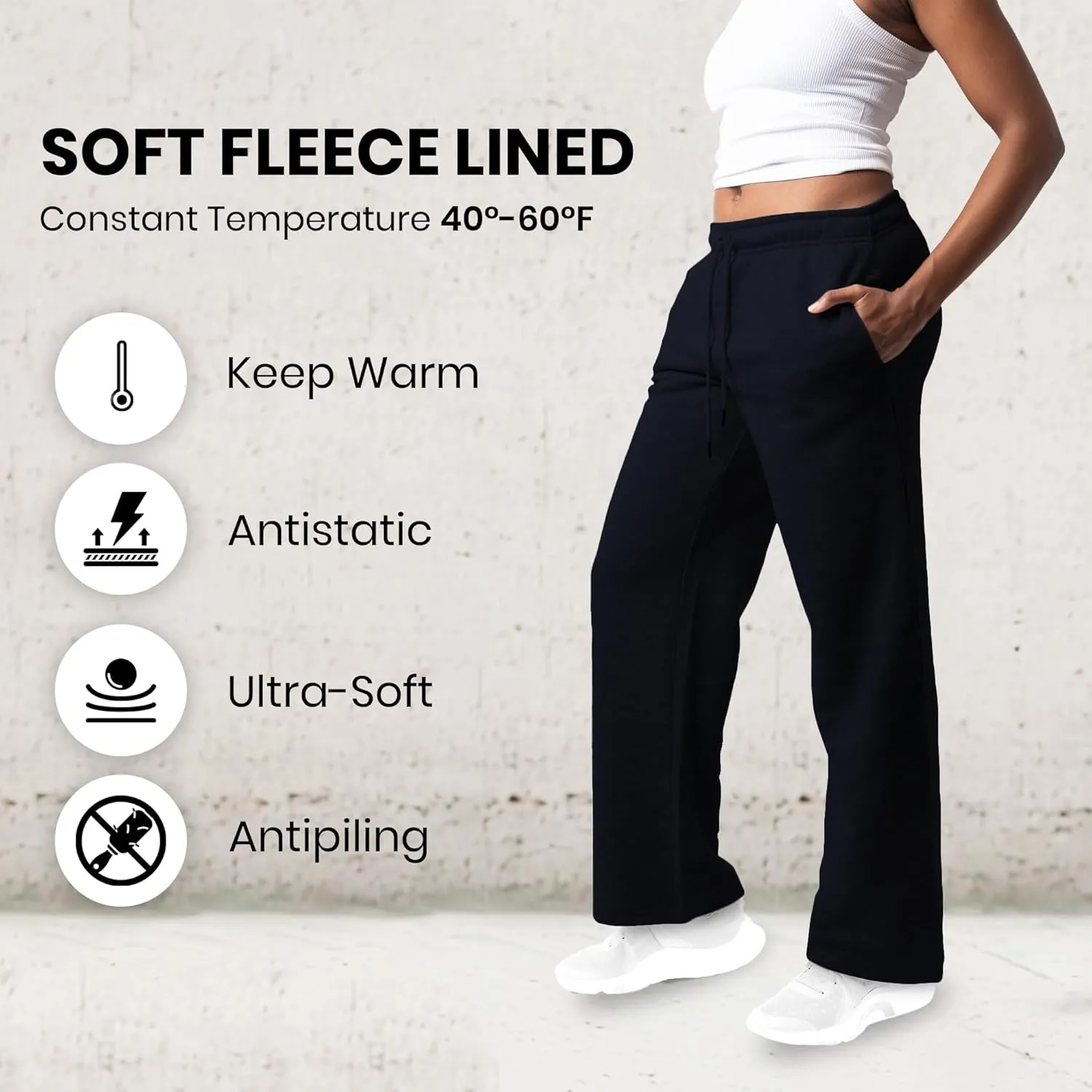 3 Pack Sweatpants Women, Wide Leg Womens Sweatpants, Workout - Yoga Pants (Available in Plus)