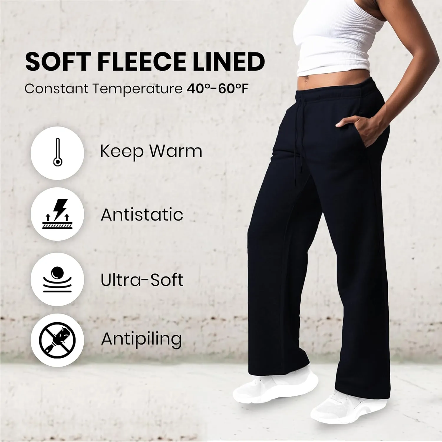 3 Pack Sweatpants Women, Wide Leg Womens Sweatpants, Workout - Yoga Pants (Available in Plus)