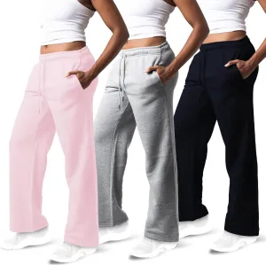 3 Pack Sweatpants Women, Wide Leg Womens Sweatpants, Workout - Yoga Pants (Available in Plus)