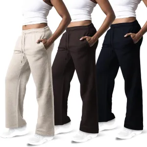 3 Pack Sweatpants Women, Wide Leg Womens Sweatpants, Workout - Yoga Pants (Available in Plus)