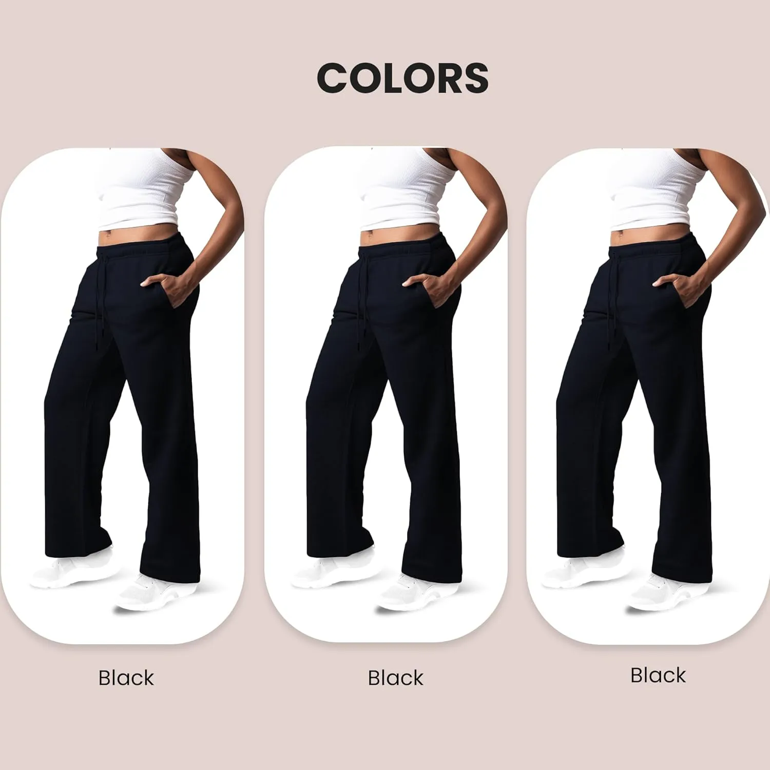 3 Pack Sweatpants Women, Wide Leg Womens Sweatpants, Workout - Yoga Pants (Available in Plus)
