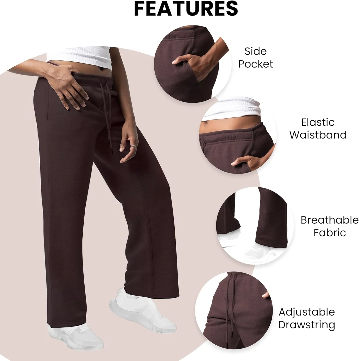 3 Pack Sweatpants Women, Wide Leg Womens Sweatpants, Workout - Yoga Pants (Available in Plus)
