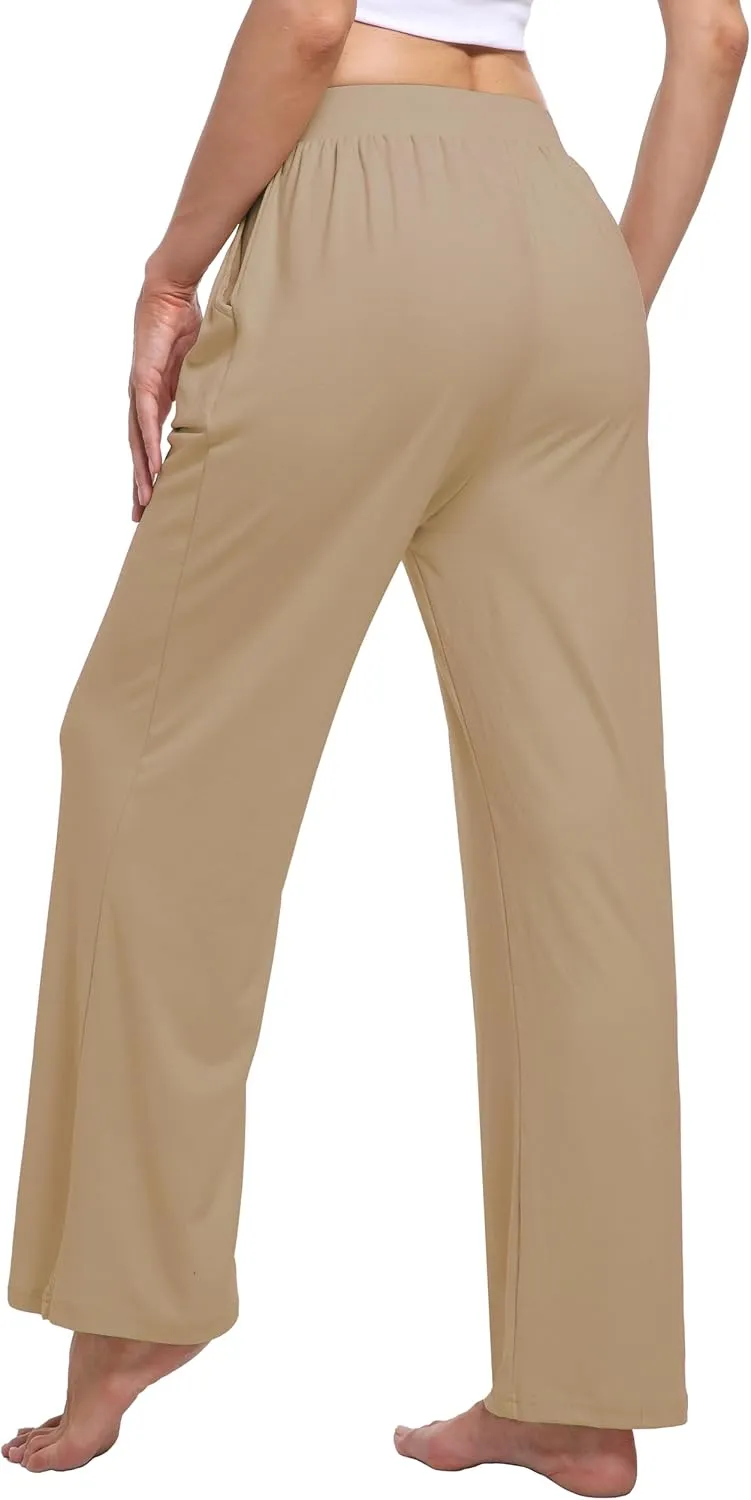 3 Pack Women's Lounge Cozy Wide Leg with Pockets Loose Flowy Yoga Sweatpants Workout Comfy Jogger Pants