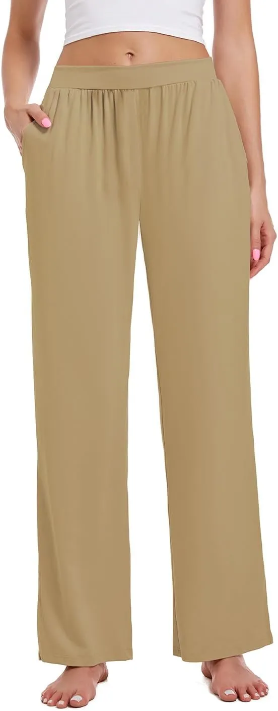 3 Pack Women's Lounge Cozy Wide Leg with Pockets Loose Flowy Yoga Sweatpants Workout Comfy Jogger Pants