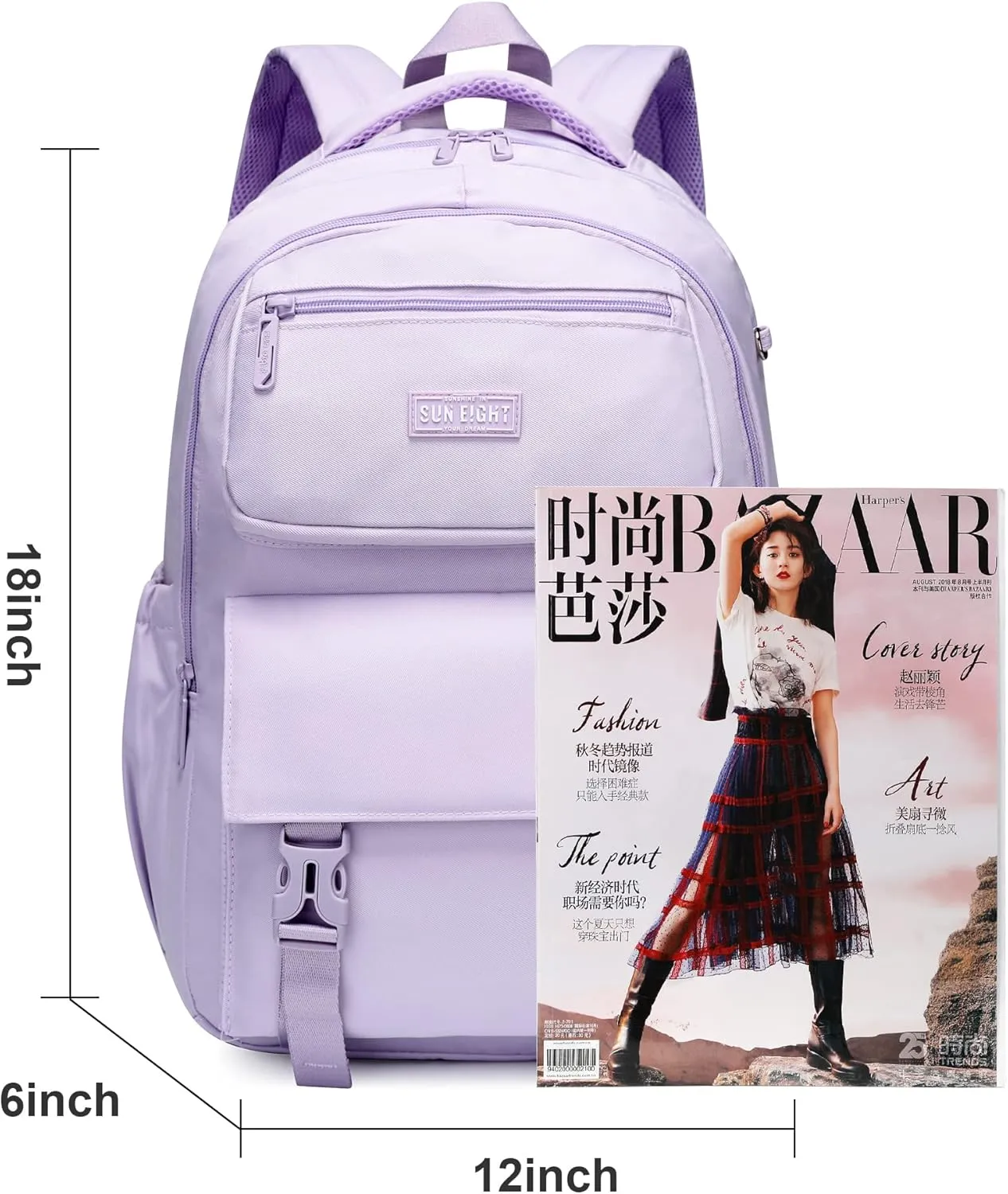 35L Lightweight Waterproof School Backpack for Kids, Teens-Durable Travel Daypack for Boys & Girls Ages 6-18  with Padded Adjustable Straps Comfortable Design (Purple)