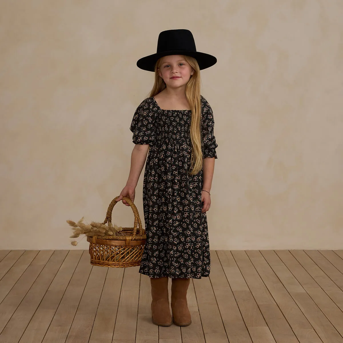 Adelaide Dress in Dark Floral by Rylee & Cru