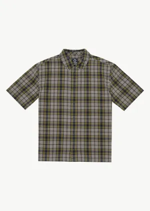 AFENDS Mens Check Out - Short Sleeve Shirt - Military Check