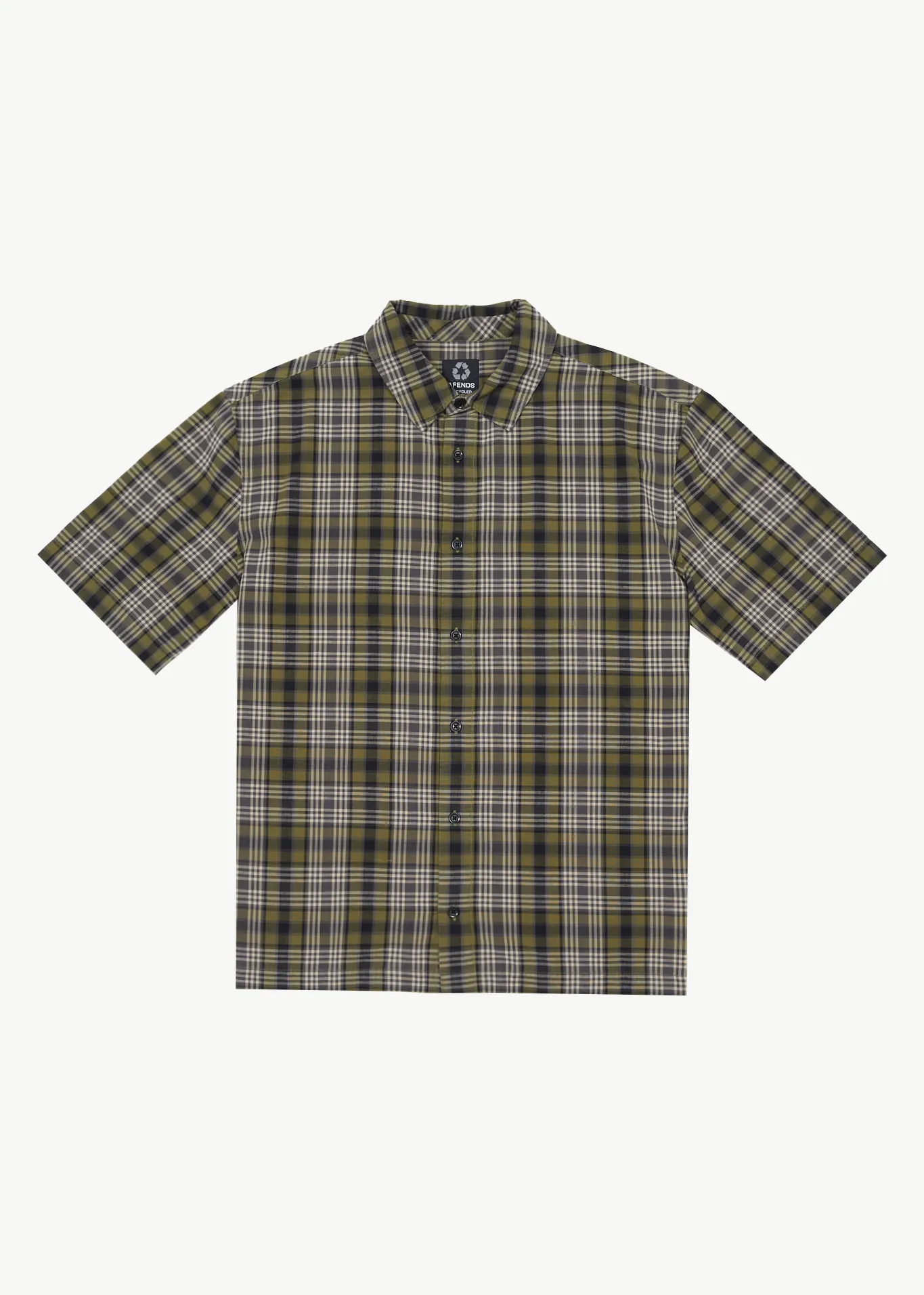 AFENDS Mens Check Out - Short Sleeve Shirt - Military Check