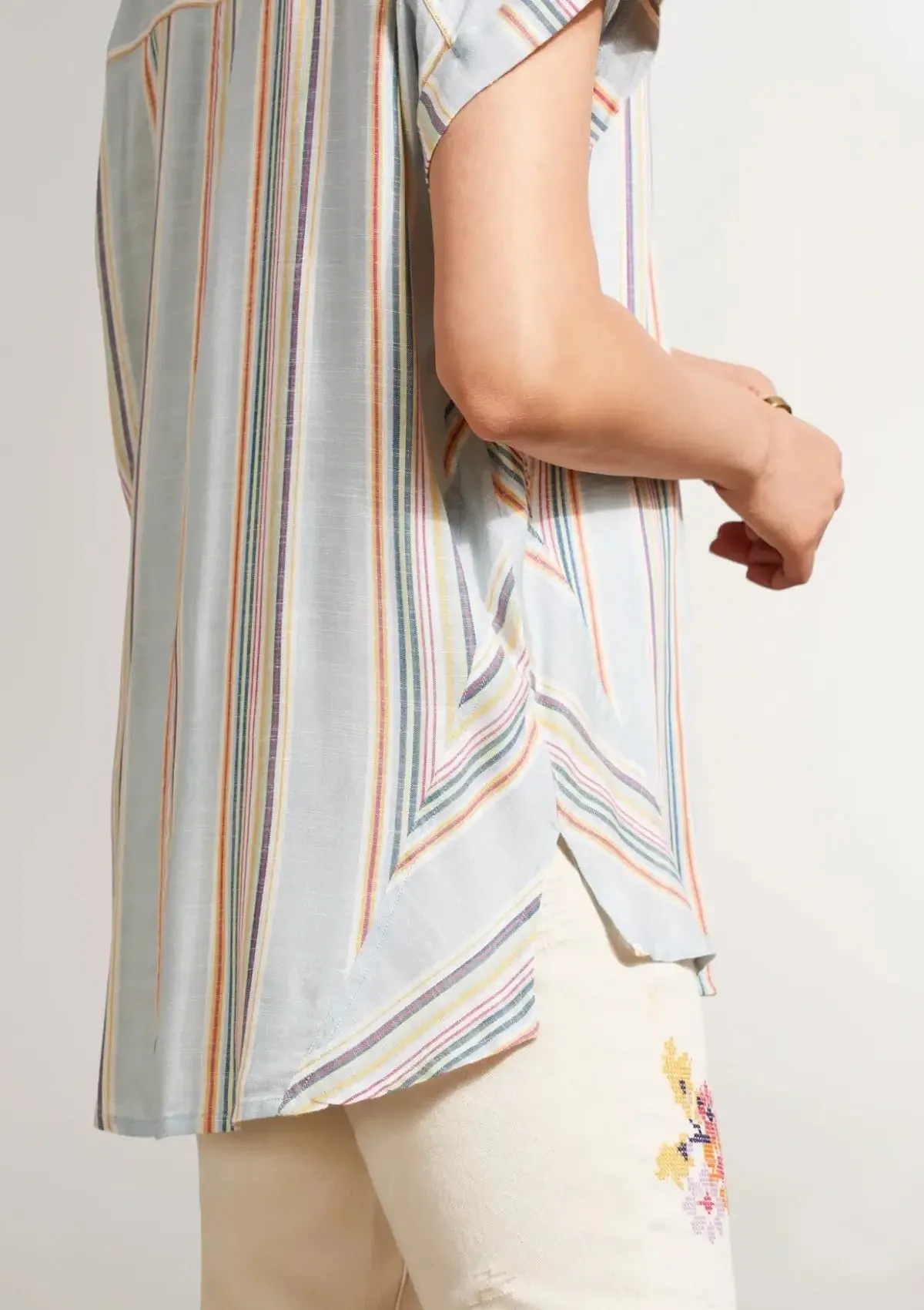 Ari Button-Up Panel Shirt - Saltwater