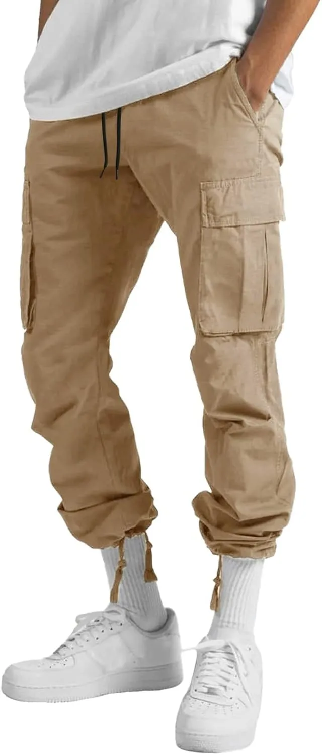 Big and Tall Cargo Pants for Men Sweatpants for Men Fashion Sports Pants Men's Casual Joggers Work Pants Drawstring