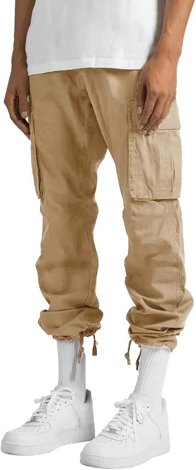 Big and Tall Cargo Pants for Men Sweatpants for Men Fashion Sports Pants Men's Casual Joggers Work Pants Drawstring