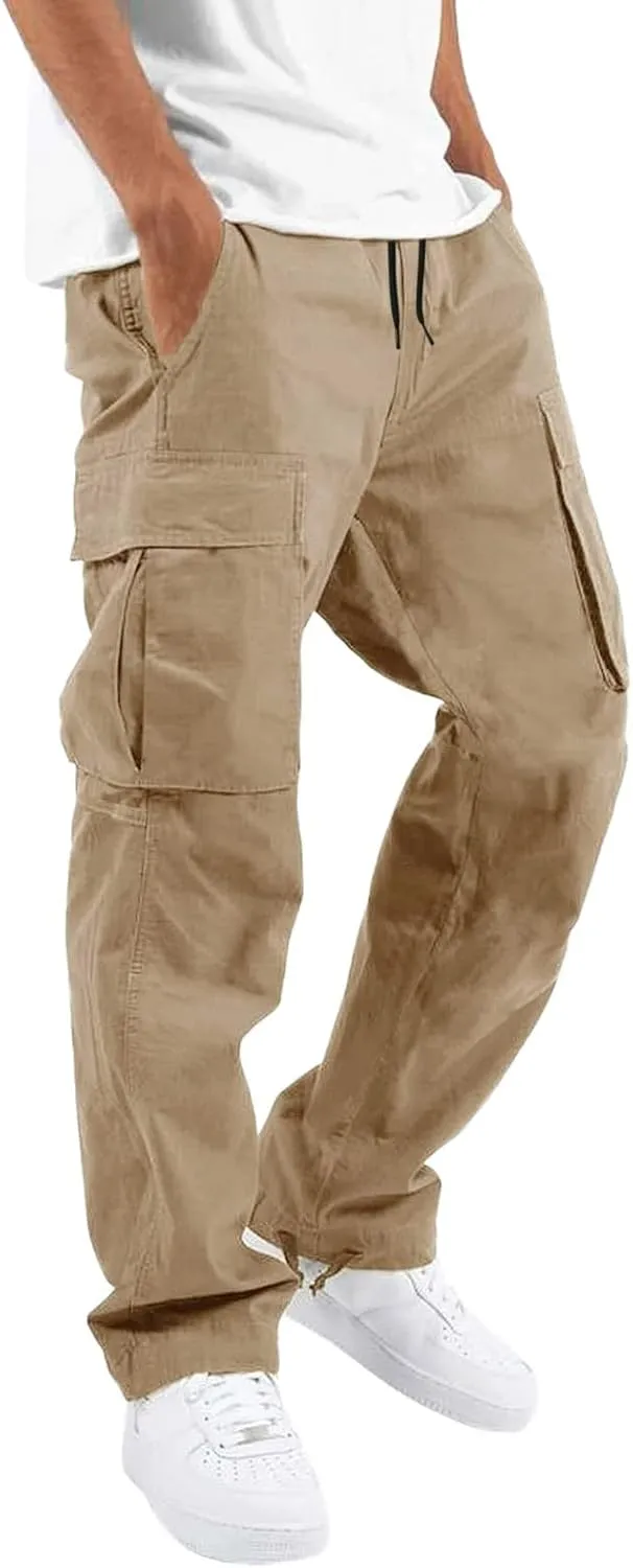 Big and Tall Cargo Pants for Men Sweatpants for Men Fashion Sports Pants Men's Casual Joggers Work Pants Drawstring