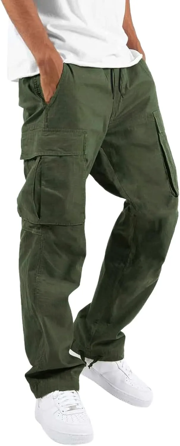 Big and Tall Cargo Pants for Men Sweatpants for Men Fashion Sports Pants Men's Casual Joggers Work Pants Drawstring