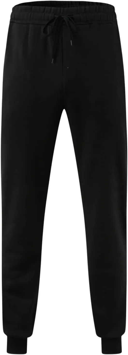 Big and Tall Sweatpants for Men Men's Heavyweight Fleece Cargo Sweatpants Elastic Waist Drawstring Athletic Trousers