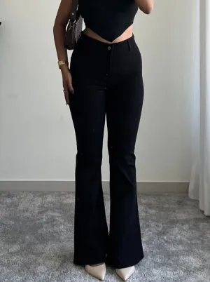 Black Ultra High Rise Flare Jeans