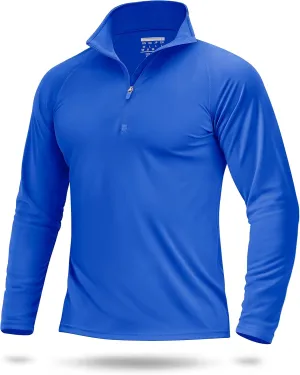 Boladeci Men's UPF 50  Sun Shirts 1/4 Zip Long Sleeve SPF UV Protection Lightweight Quick Dry Quarter Zip Golf Shirts
