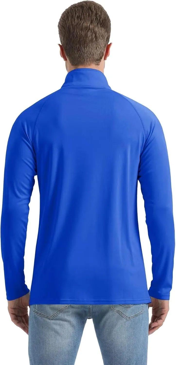 Boladeci Men's UPF 50  Sun Shirts 1/4 Zip Long Sleeve SPF UV Protection Lightweight Quick Dry Quarter Zip Golf Shirts