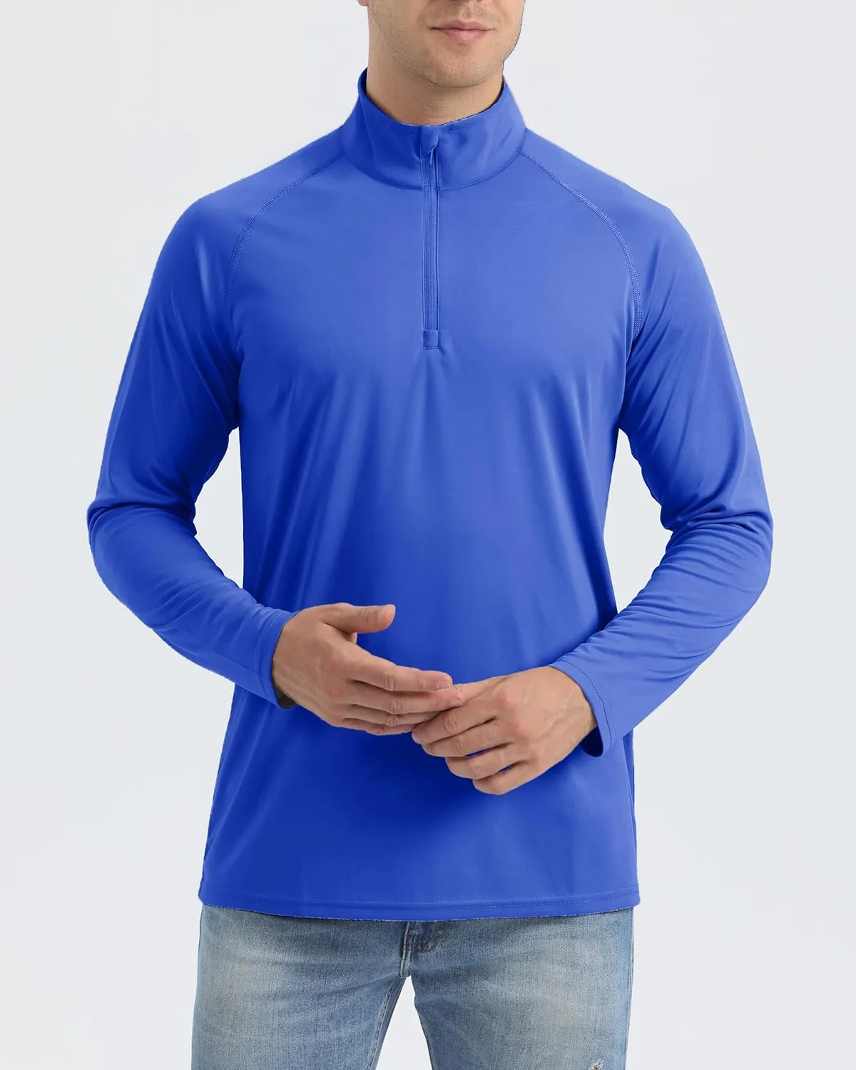 Boladeci Men's UPF 50  Sun Shirts 1/4 Zip Long Sleeve SPF UV Protection Lightweight Quick Dry Quarter Zip Golf Shirts