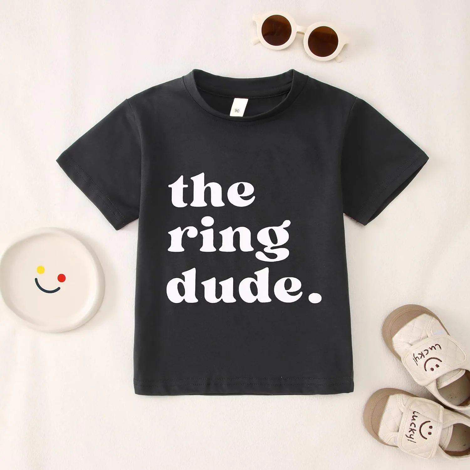 BOUTIKOME The Ring Dude Shirt Toddler Baby Boys Ring Bearer T-Shirt Wedding Tees Bridal Party Short Sleeve Top Summer Clothes