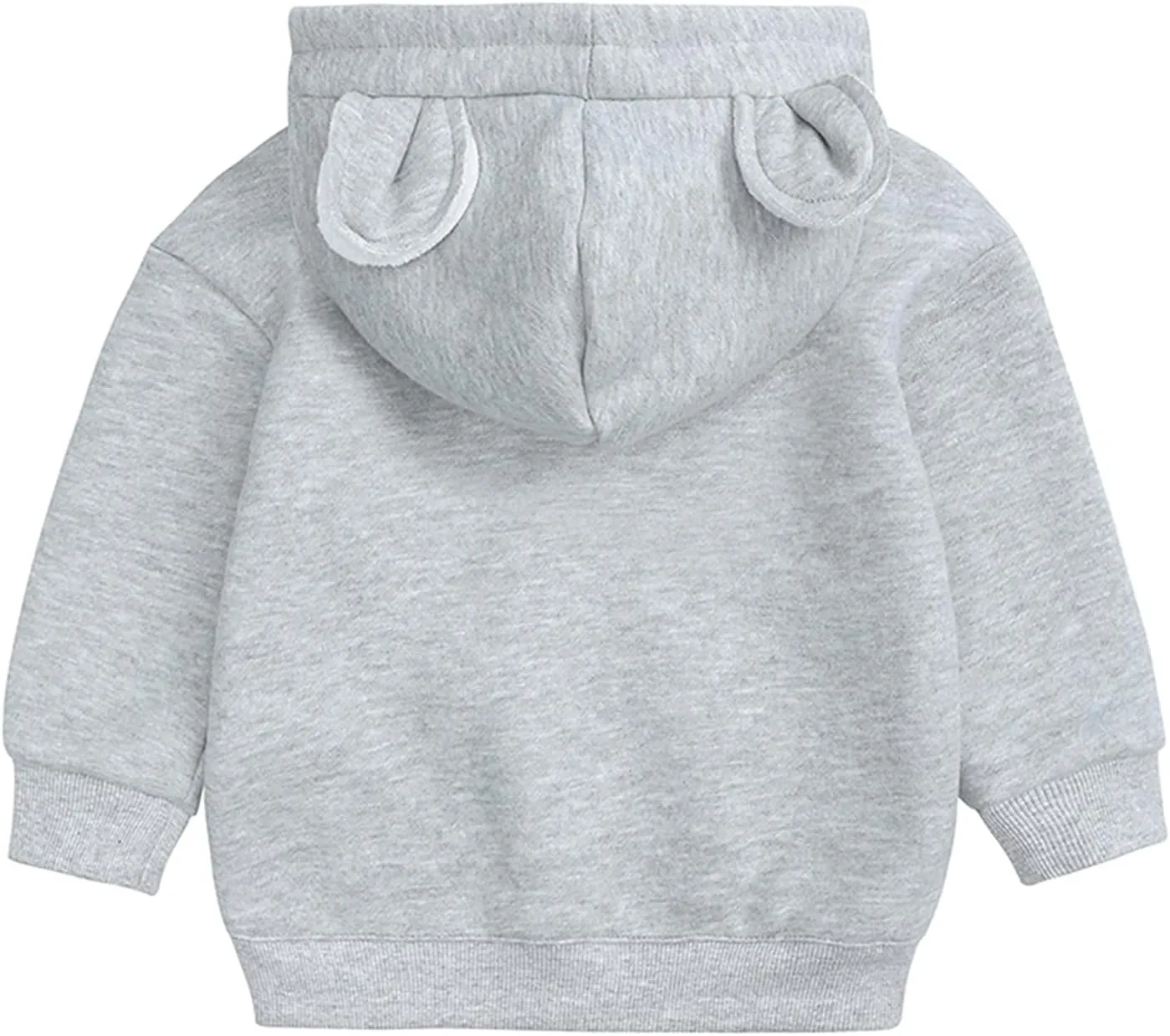 Boys Girls Bear Ears Shape Fleece Warm Hoodies Pullover Toddler Baby Solid Hooded Sweatshirt Cute Fall Clothes