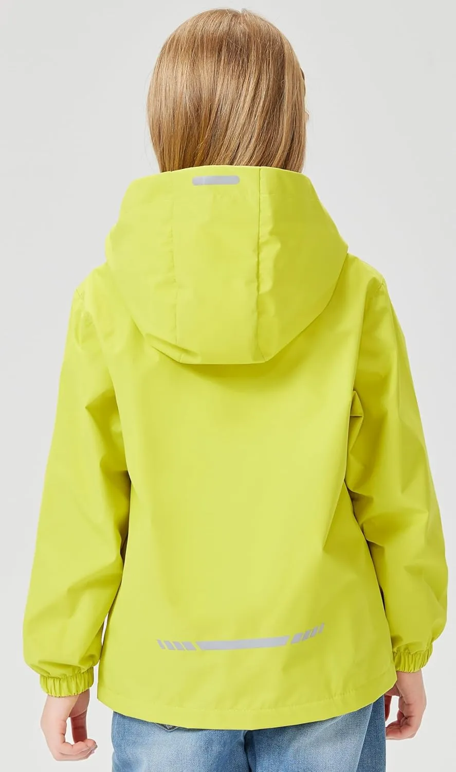 Boys Girls Waterproof Rain Jacket Lightweight soft lining Kids Windbreaker Hooded Coat Easy to Fold