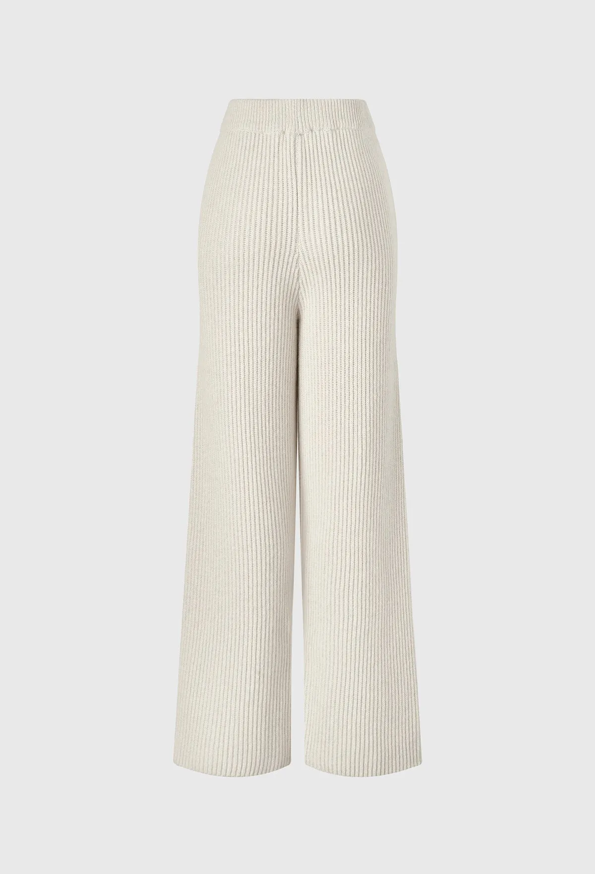 Bulky Knitted Pants In Cream Beige