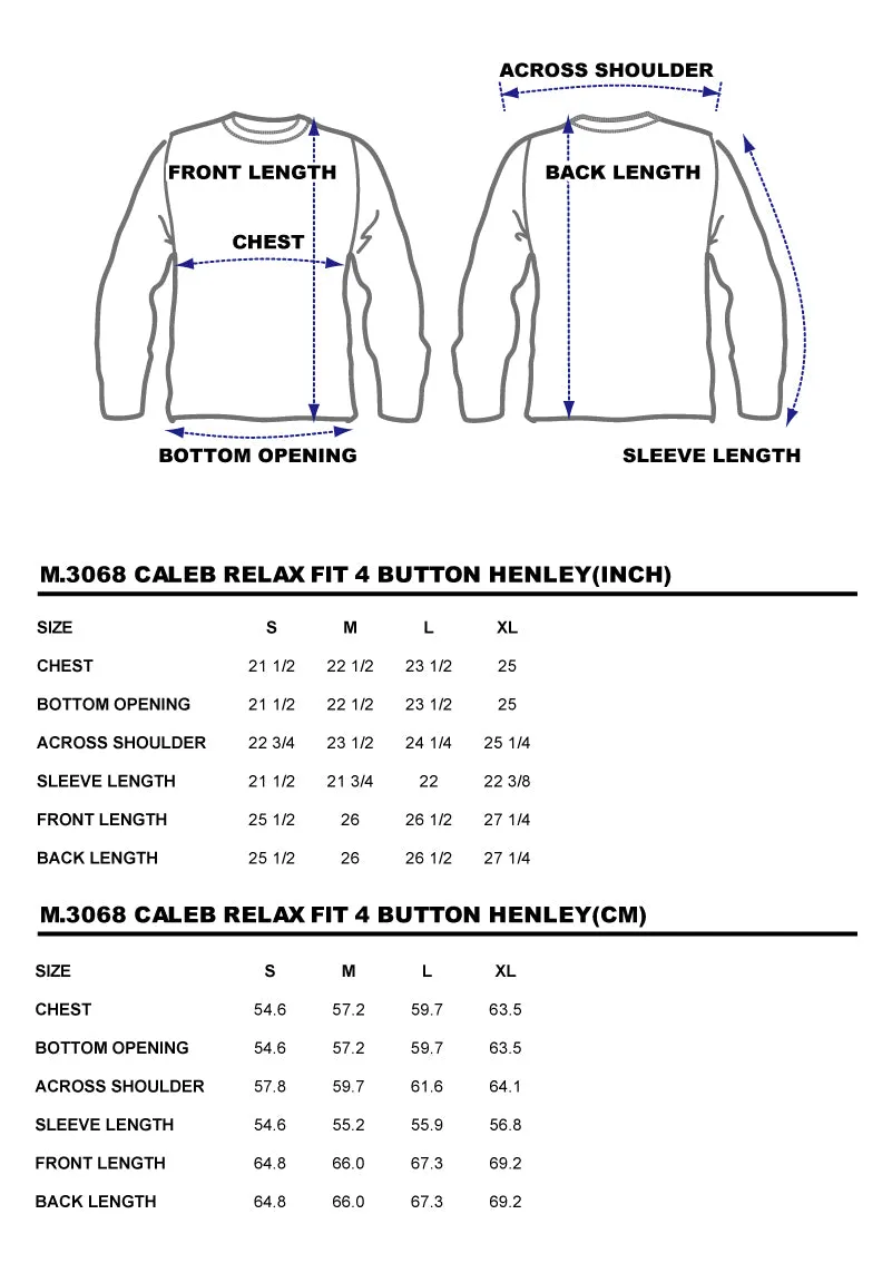 BZEN M.3068-CALEB RELAX FIT 4 BUTTON HENLEY-E0 NAVY