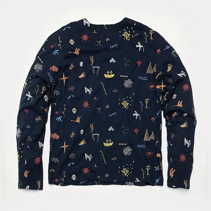 BZEN M.3068-CALEB RELAX FIT 4 BUTTON HENLEY-E0 NAVY