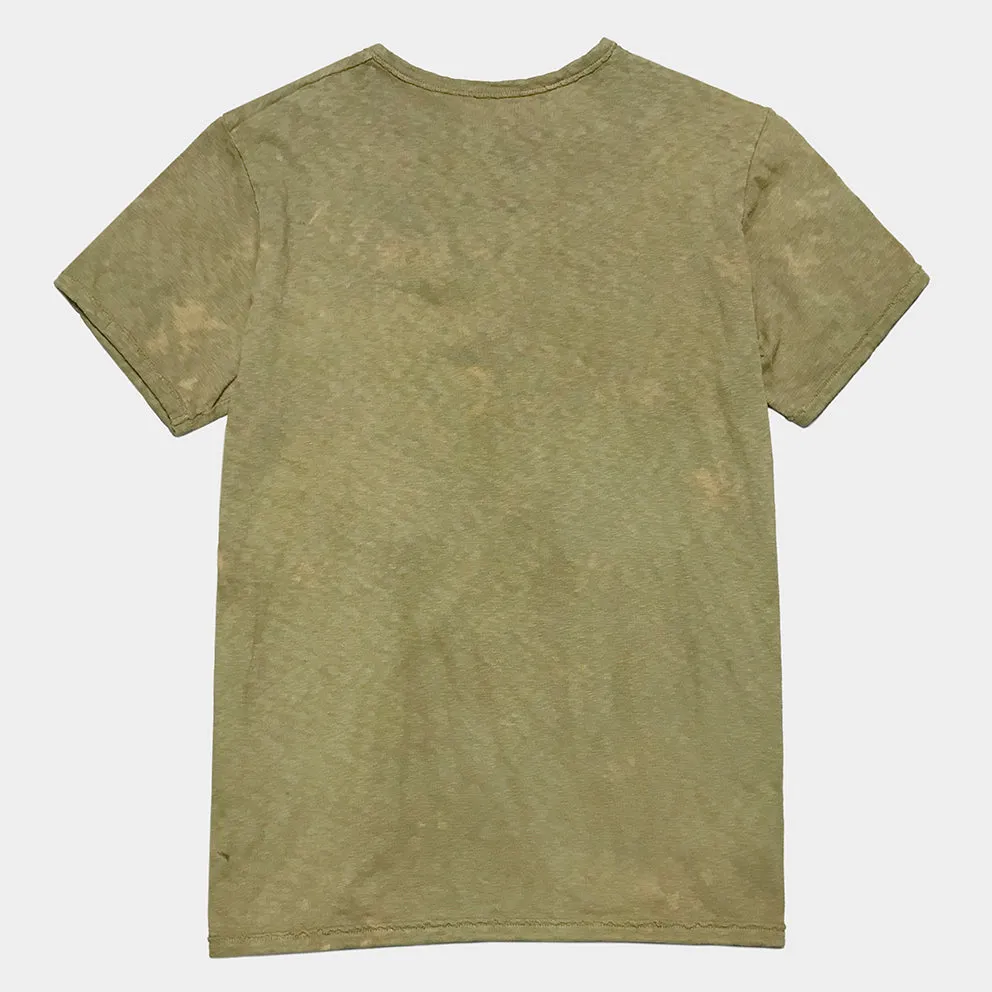 BZEN M.3080-BUSTER 3H REGULAR FIT SHORT SLEEVE HENLEY SLUB TEE-RAVEN-E0 MOSS GREEN