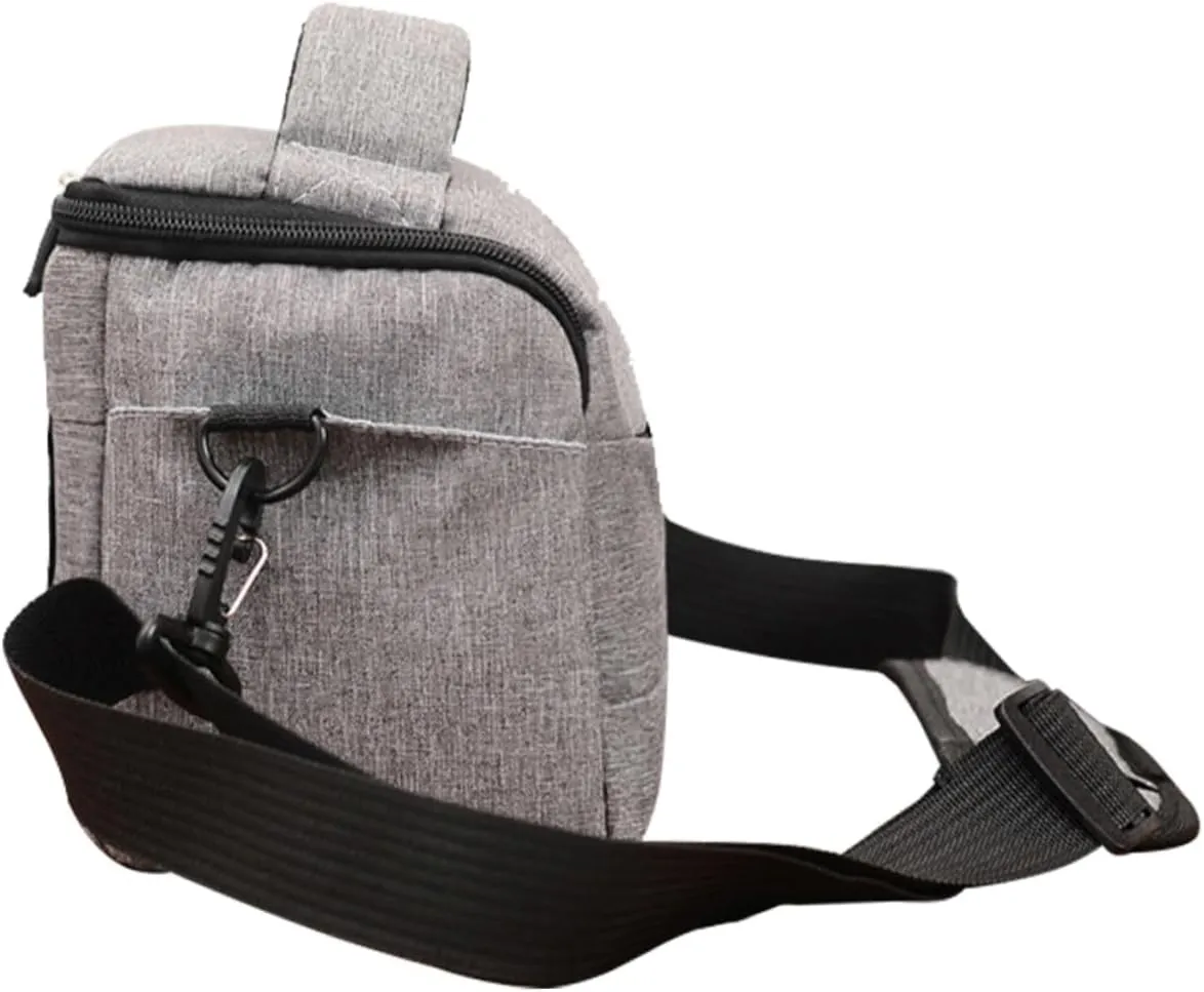 Camera Shoulder Bag Storage Pouch Large Capacity for Dslr and Lenses Front Inner Pockets Comfortable Handle Adjustable Straps Gray Versatile Camera Case