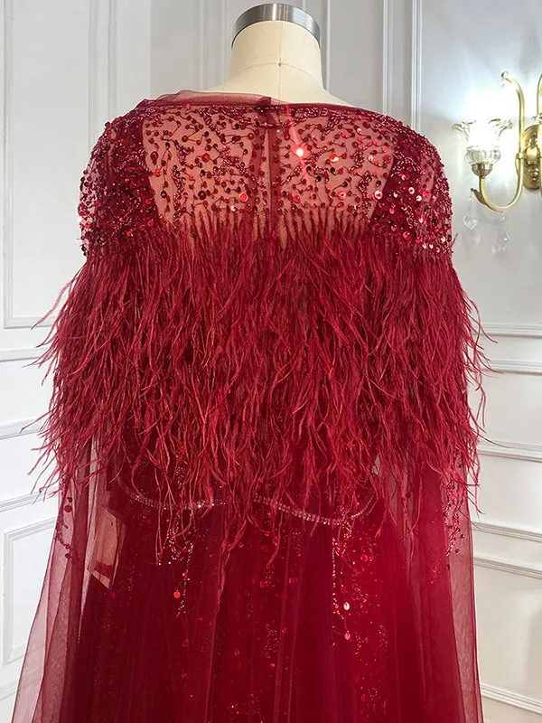 Chic A-line V neck Long Sleeve Beaded Evening Dress Elegant Long Prom Dresses sew03371