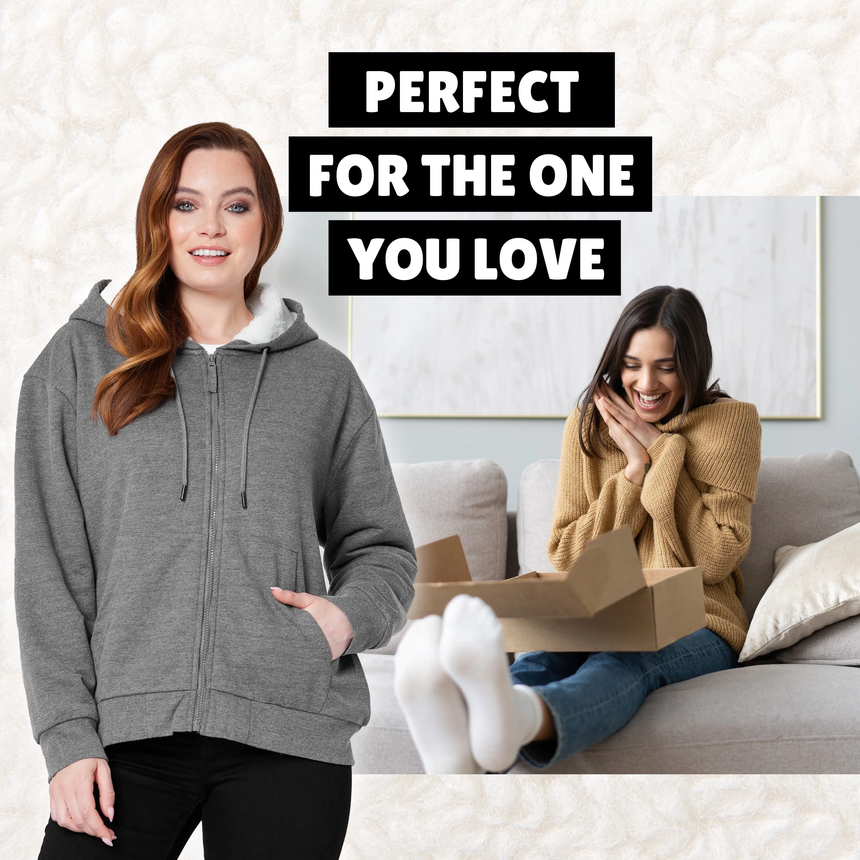 CityComfort Womens Hoodie with Fleece Lining Zip
