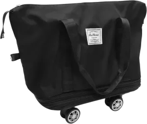 Didiseaon Lightweight Oxford Luggage Bag Wheels Large Capacity Fitness Bag Easy to Store Carry Travel Bag