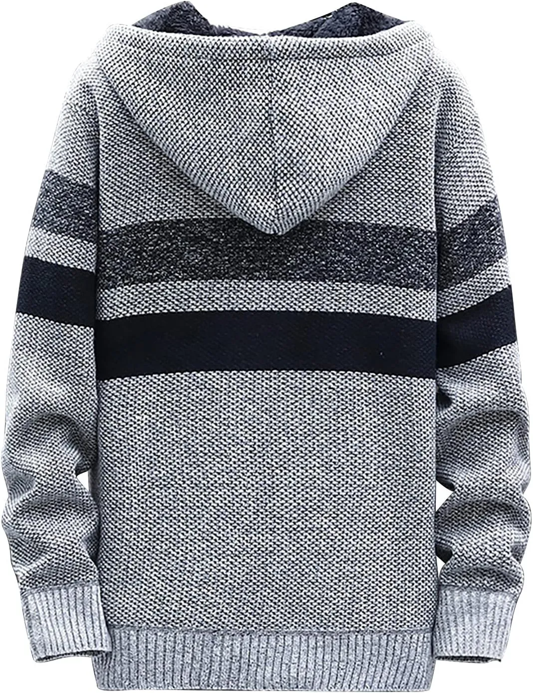 DuDubaby Men Hoodies for Men Fall and Winter Casual Sweater Jacket Warm Knit Sweater Hooded Hoodie