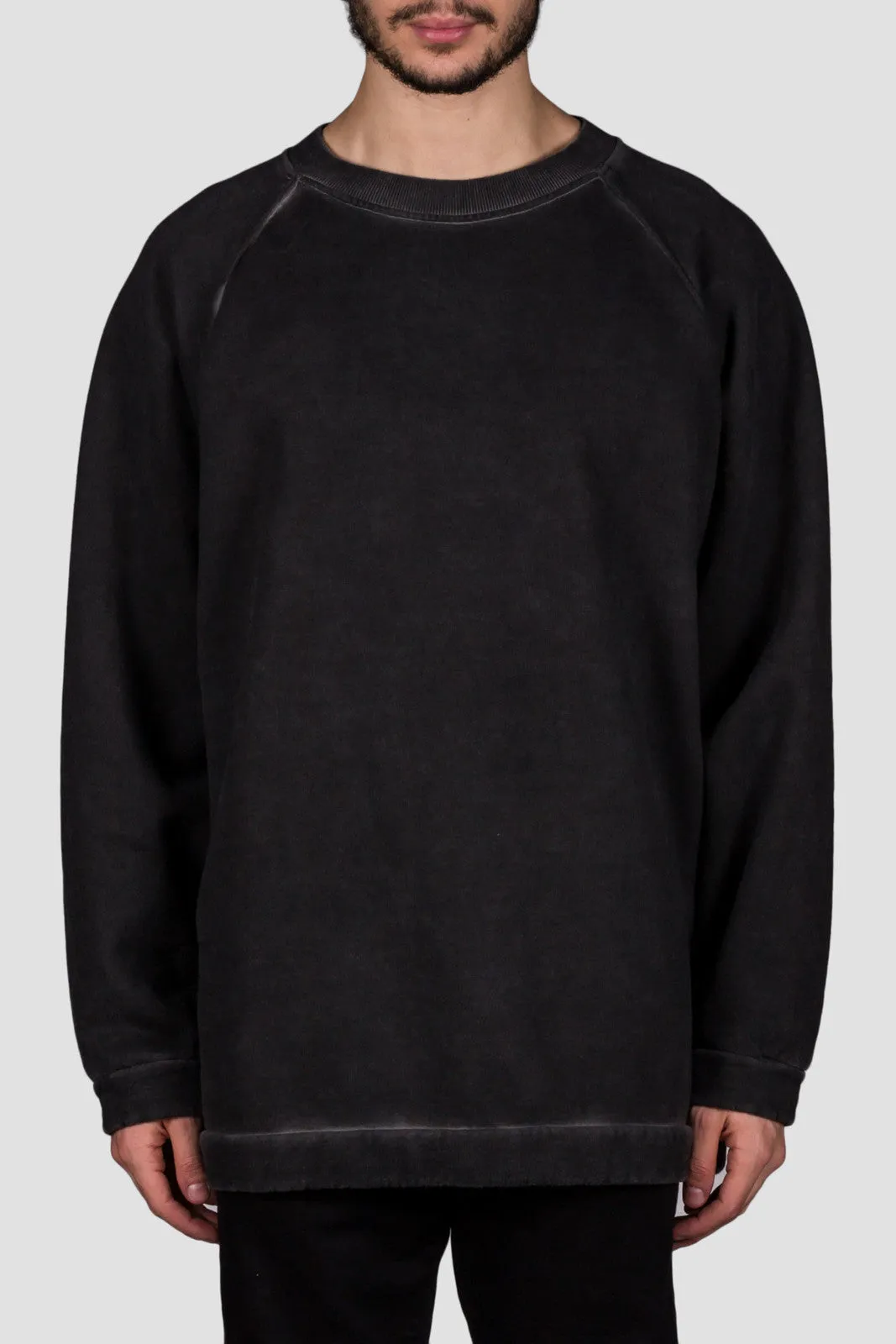 Fleece Crewneck Garment Dye Black No Col