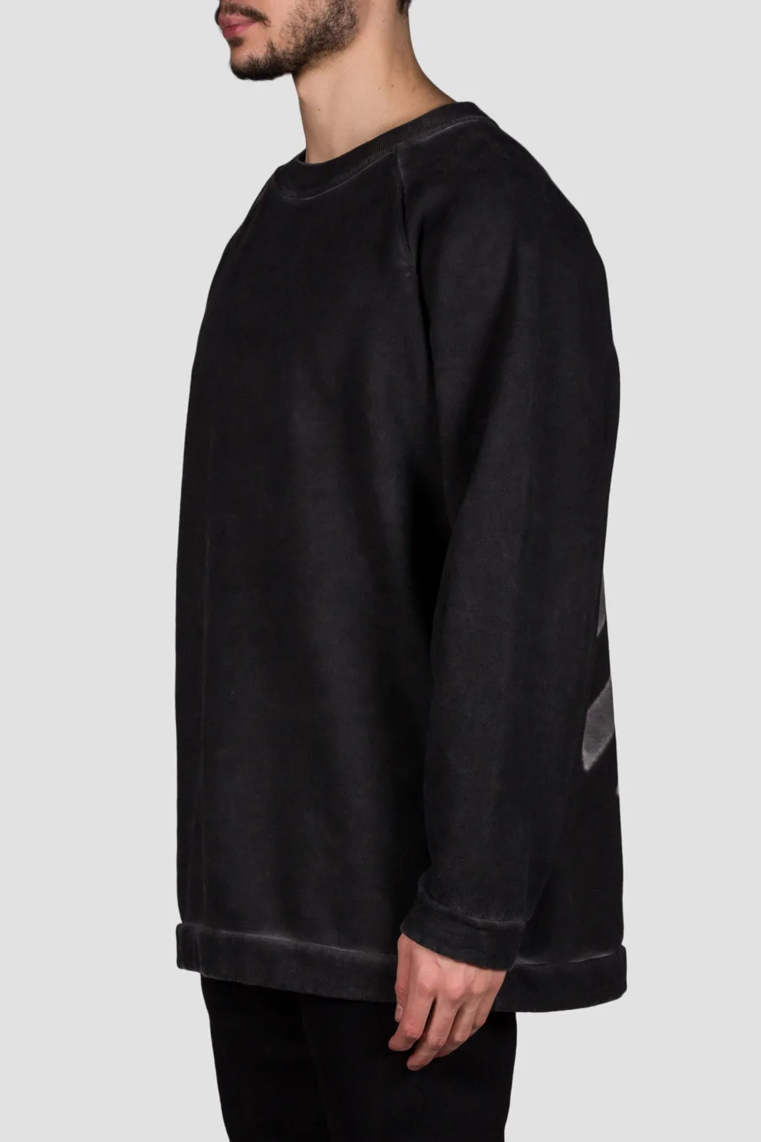 Fleece Crewneck Garment Dye Black No Col