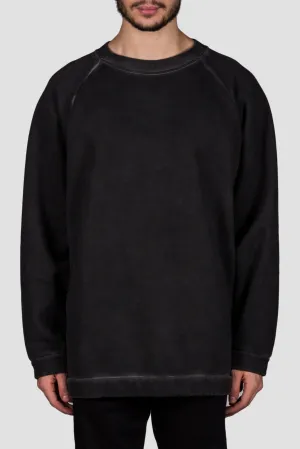 Fleece Crewneck Garment Dye Black No Col