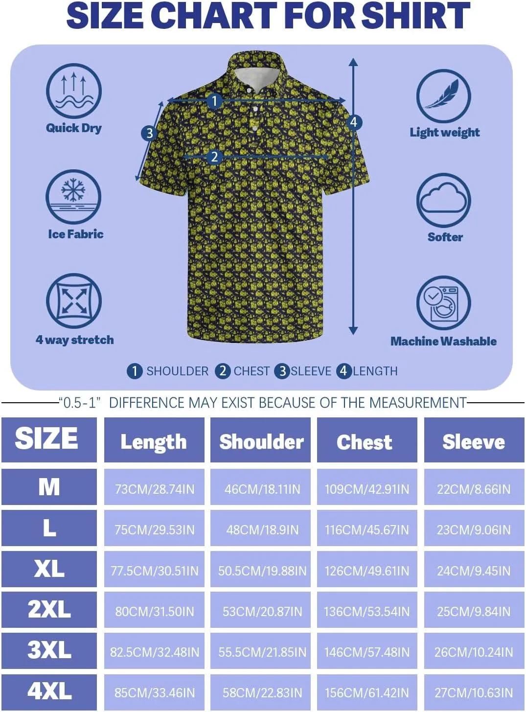 Funny Mens Golf Shirt Moisture Wicking Quick Dry Print Performance Short Sleeve Collared Polo Shirts for Men