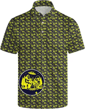 Funny Mens Golf Shirt Moisture Wicking Quick Dry Print Performance Short Sleeve Collared Polo Shirts for Men