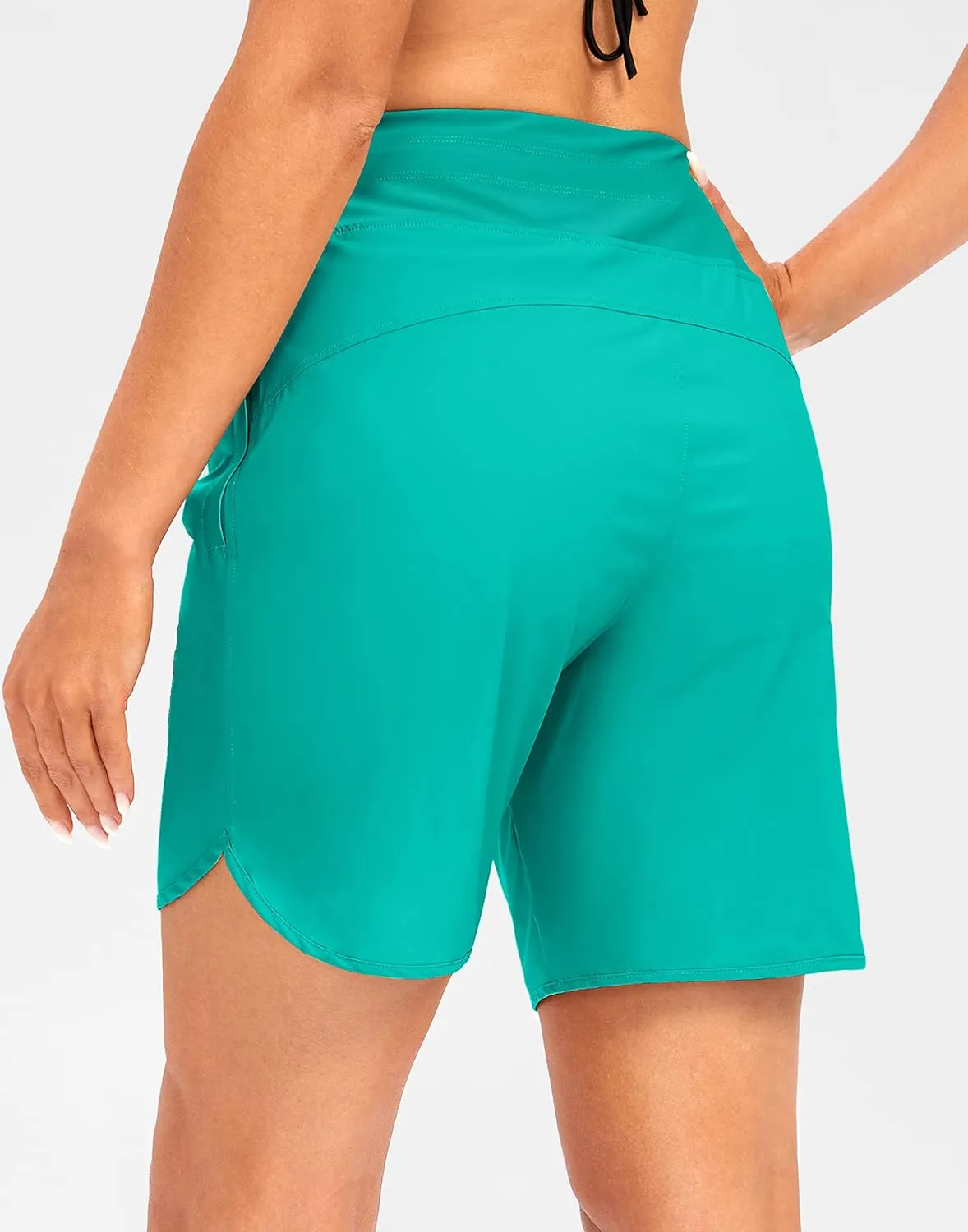 G Gradual Women's 7" Quick Dry High Waisted Swim Board Shorts with Zipper Pockets UPF 50  Beach Shorts for Women with Liner