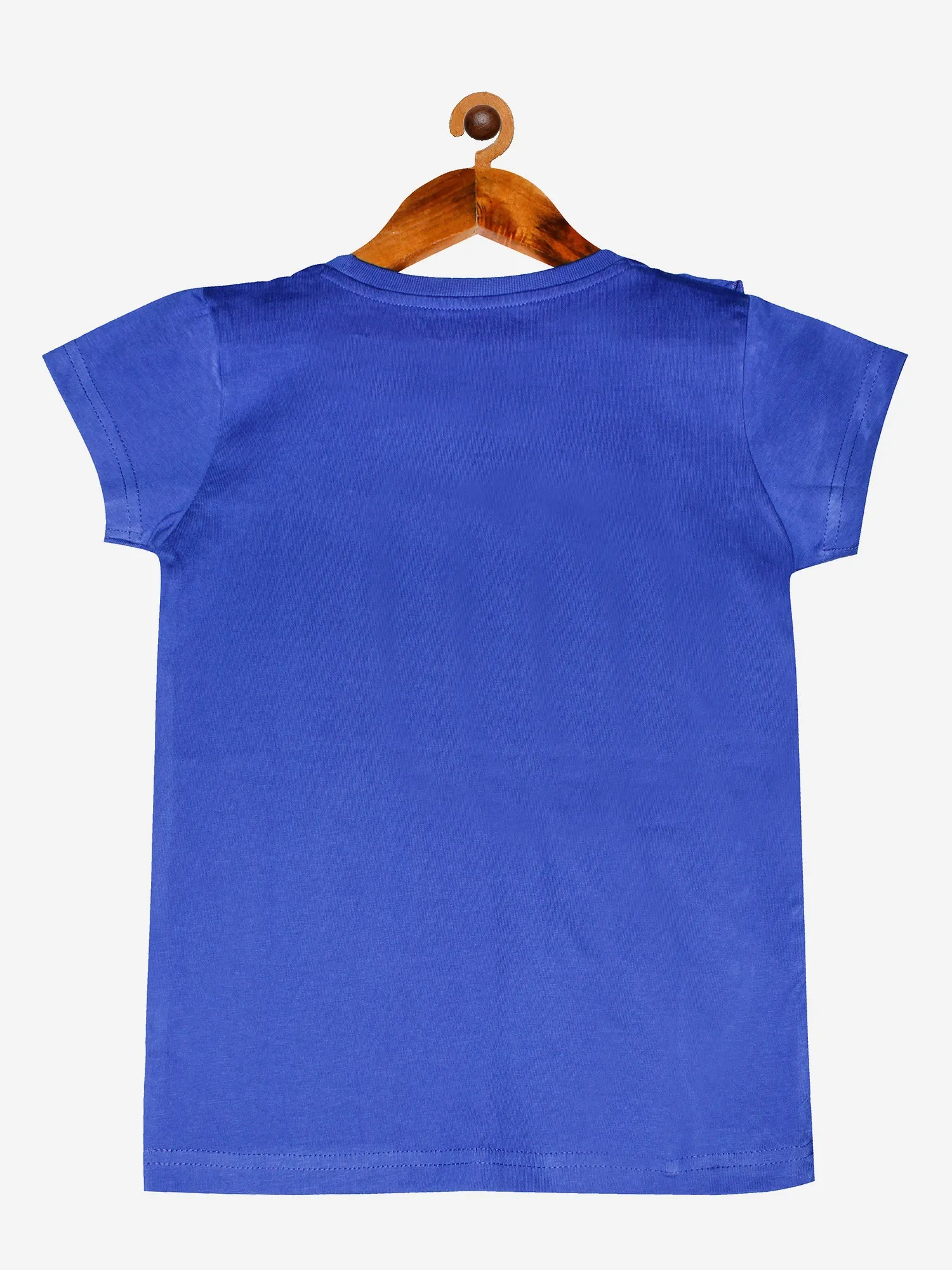 Girls Cotton T-Shirt with print and side frill